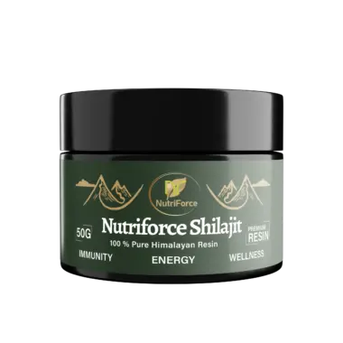 Pure Himalayan Shilajit resin jar front view