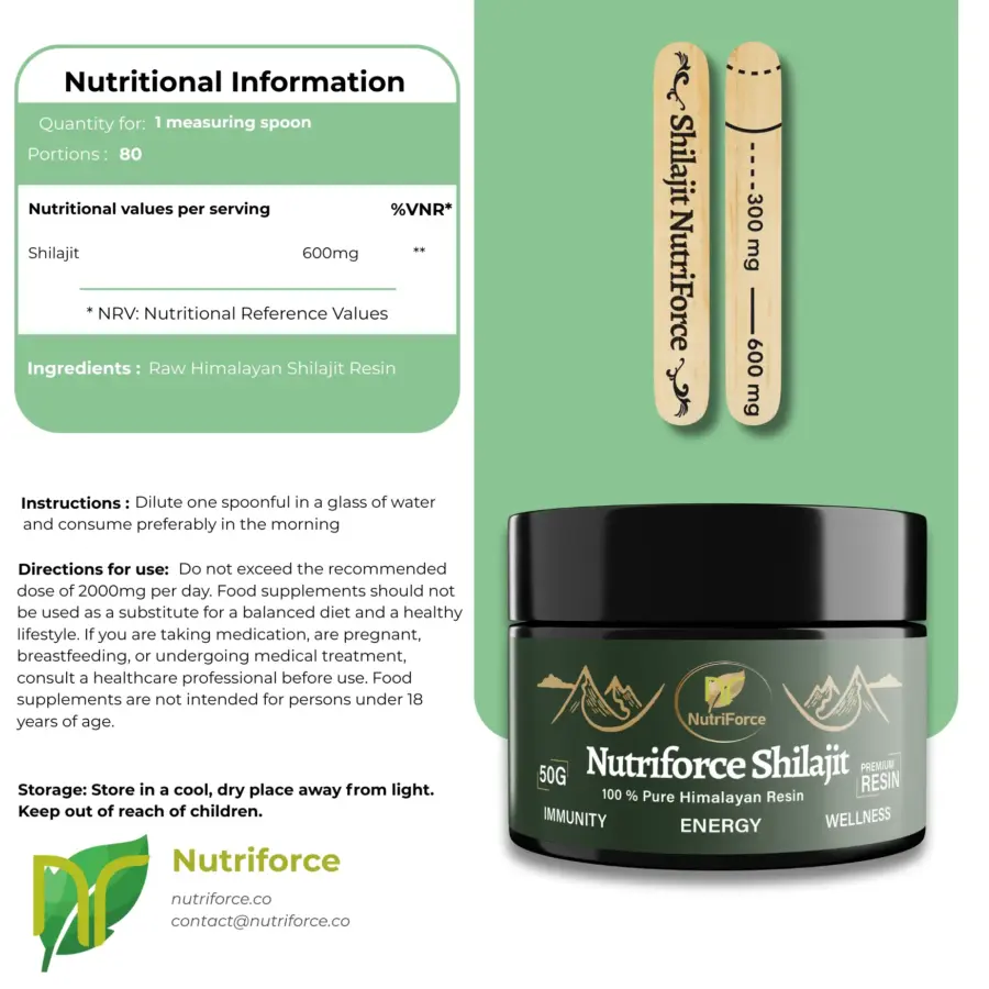 Shilajit himalayan resin supplement facts