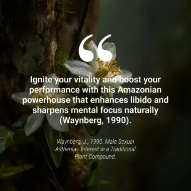 Scientific chart and clinical data highlighting the libido and energy benefits of Muira Puama.