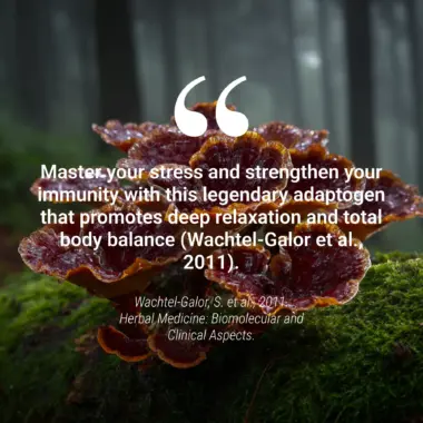Scientific chart and clinical data highlighting the immune-boosting properties of Reishi.
