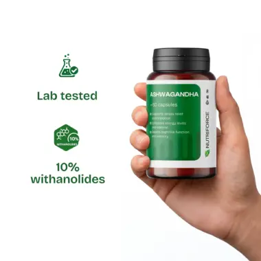 Laboratory seal of approval for 100% pure and organic Ashwagandha with high withanolide content.