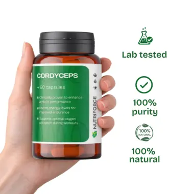 Laboratory seal of approval for 100% pure organic cordyceps mushroom extract.