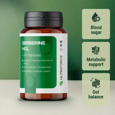 High-quality 380 mg berberine capsules designed to accelerate weight loss and boost metabolism.
