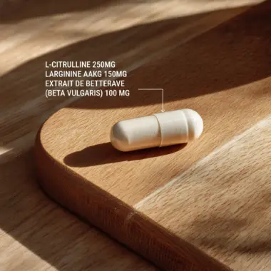 Detailed view of the NO2 Booster dosage per capsule for maximum endurance and cognitive performance.