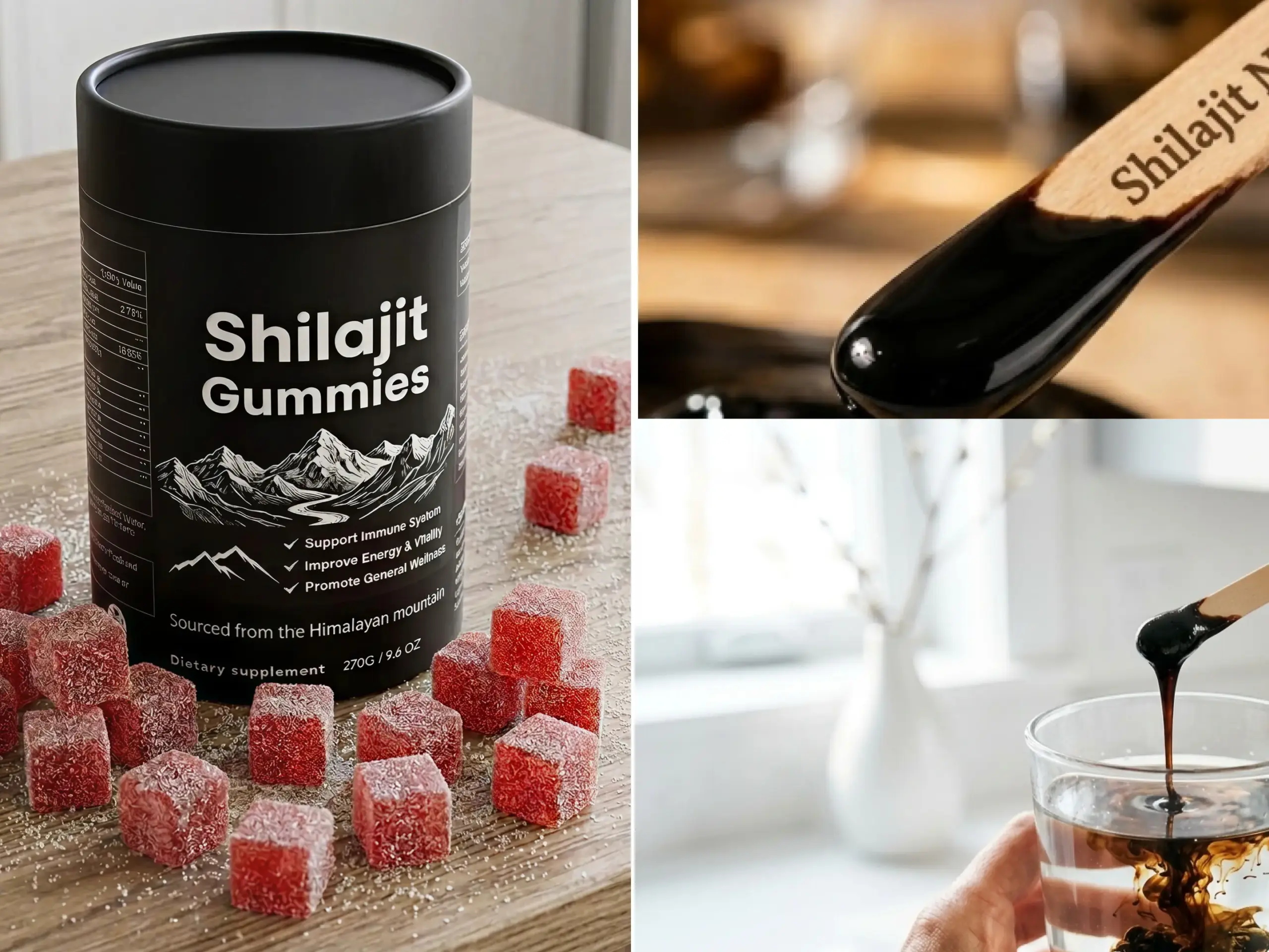 Shilajit gummies vs raw Himalayan Shilajit resin